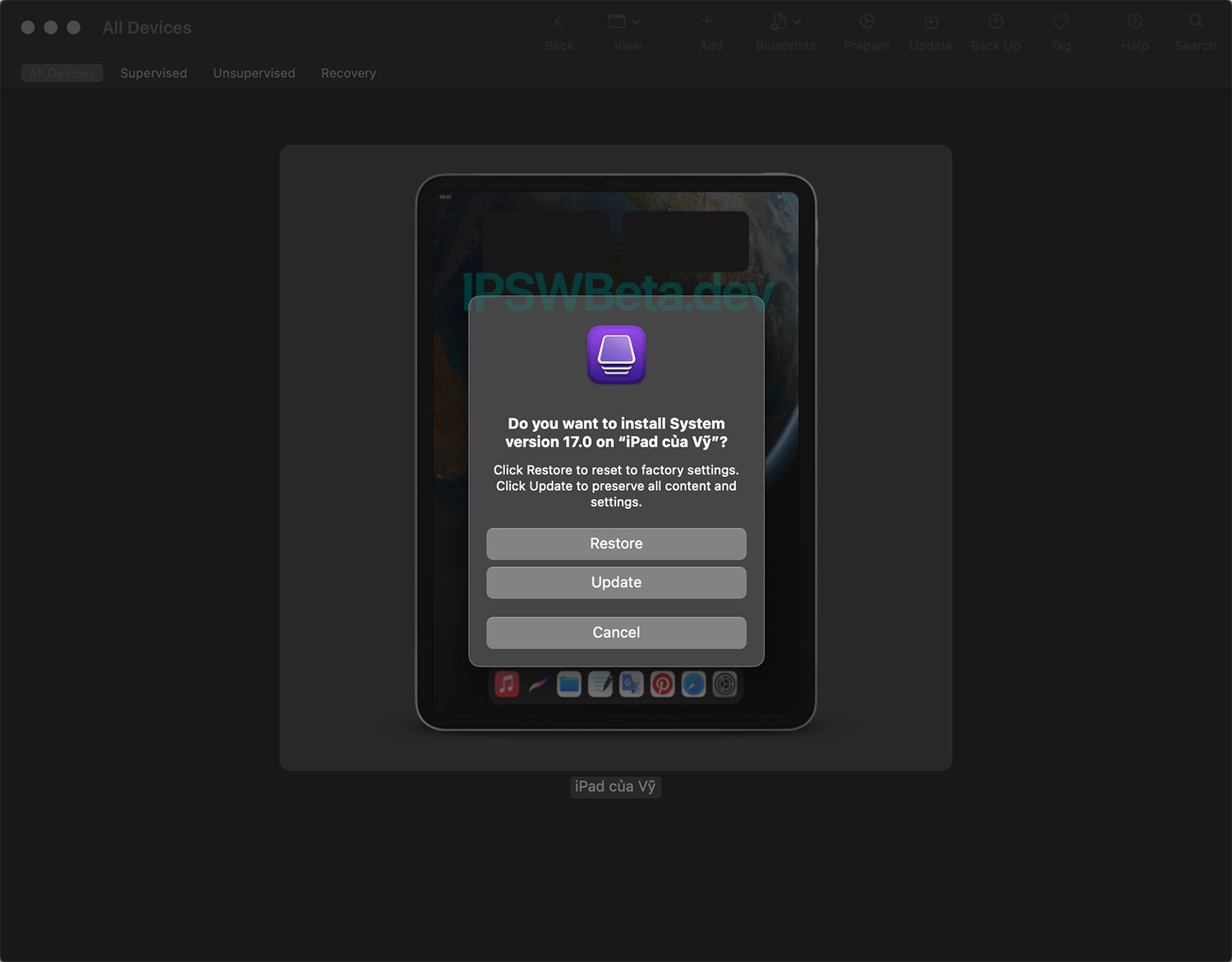 An iPhone listed under Locations in the Finder sidebar.